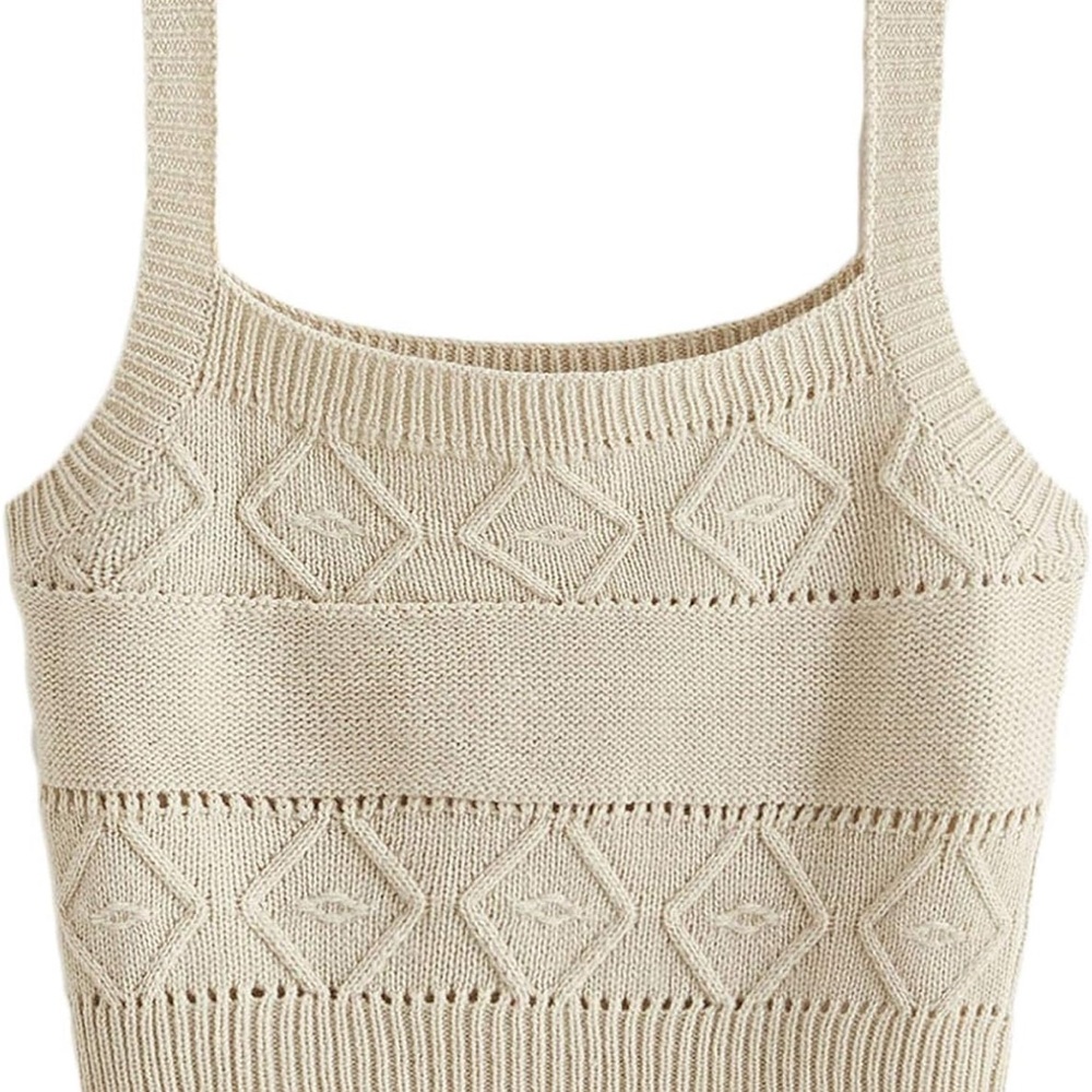 Elegant Cream Knit Tank Top